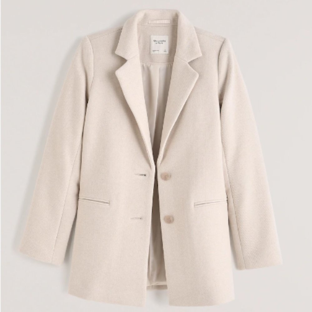 Wool-Blend Blazer Coat